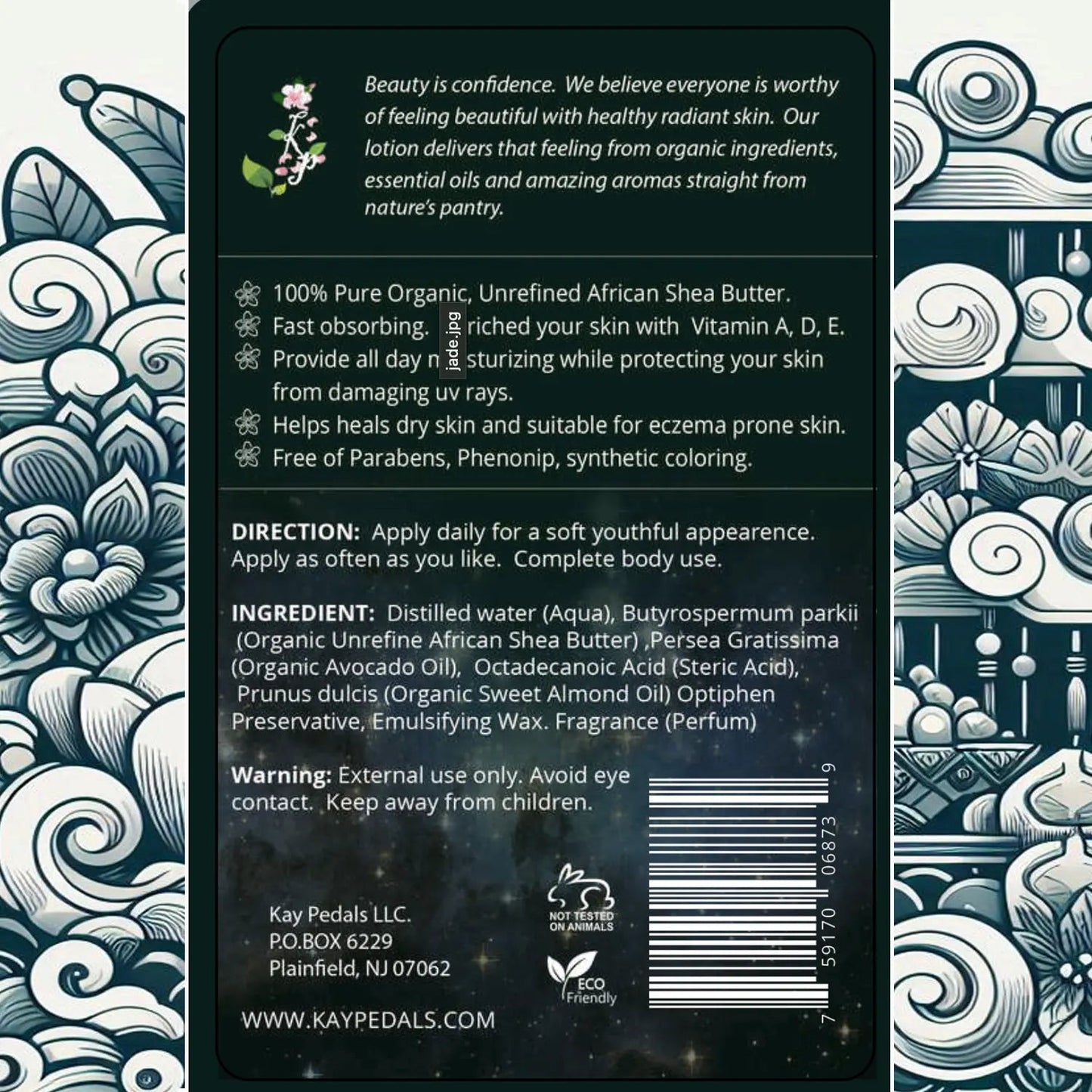 Jade Organic Body Lotion | Organic Body Cream | Shea Butter Lotion | Almond Body Lotion | Fragrance Lotion