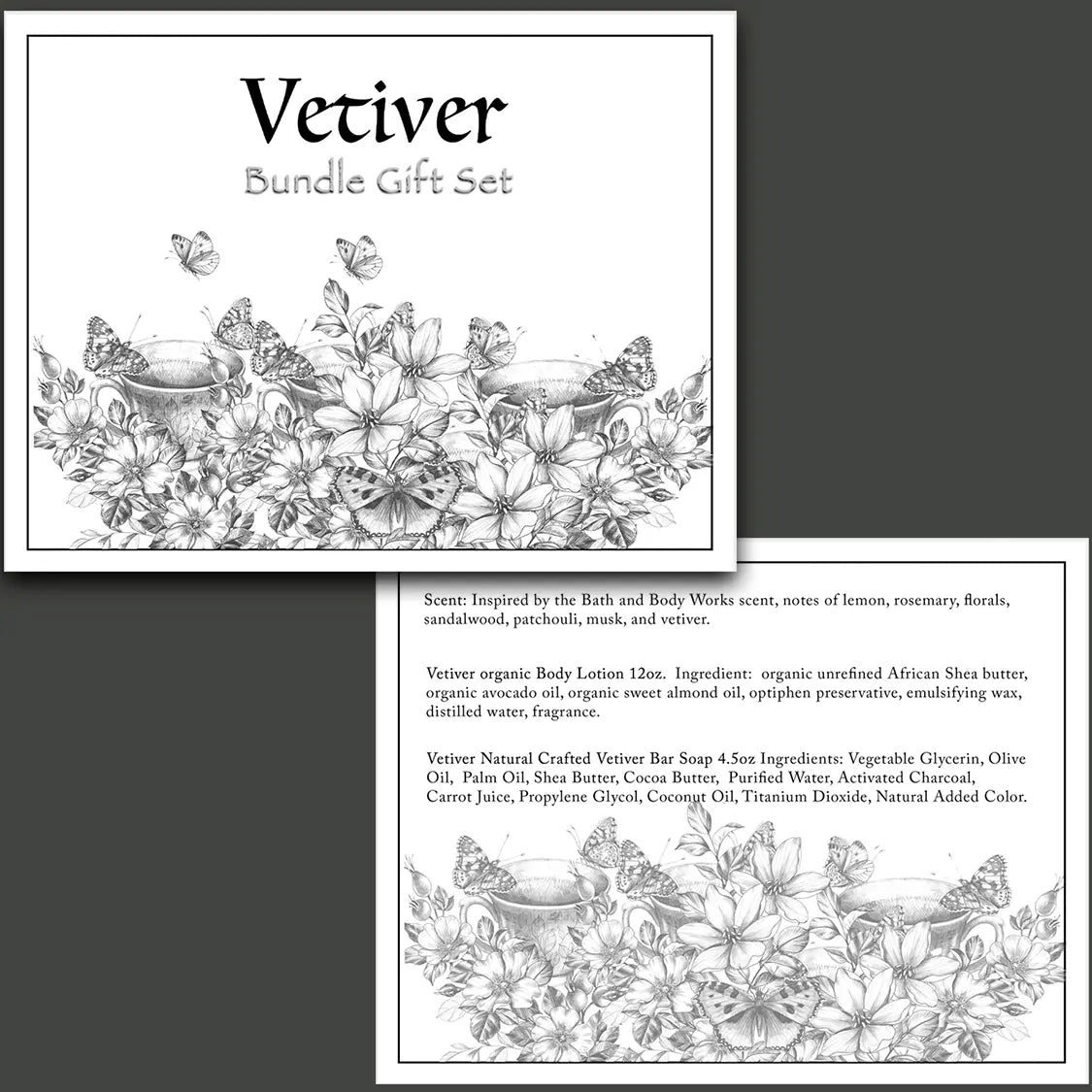 Vetiver Bundle Natural Best Skin Care Gift Set