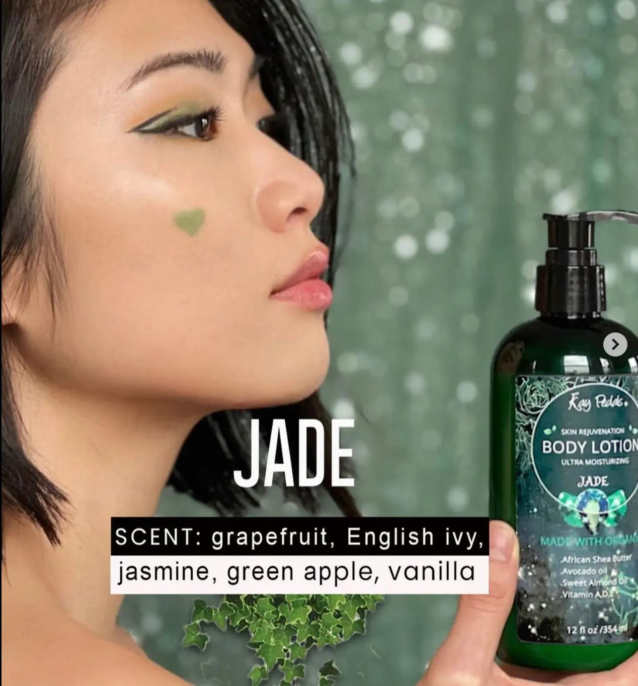 Jade Organic Body Lotion | Organic Body Cream | Shea Butter Lotion |  Almond Body Lotion | Fragrance Lotion