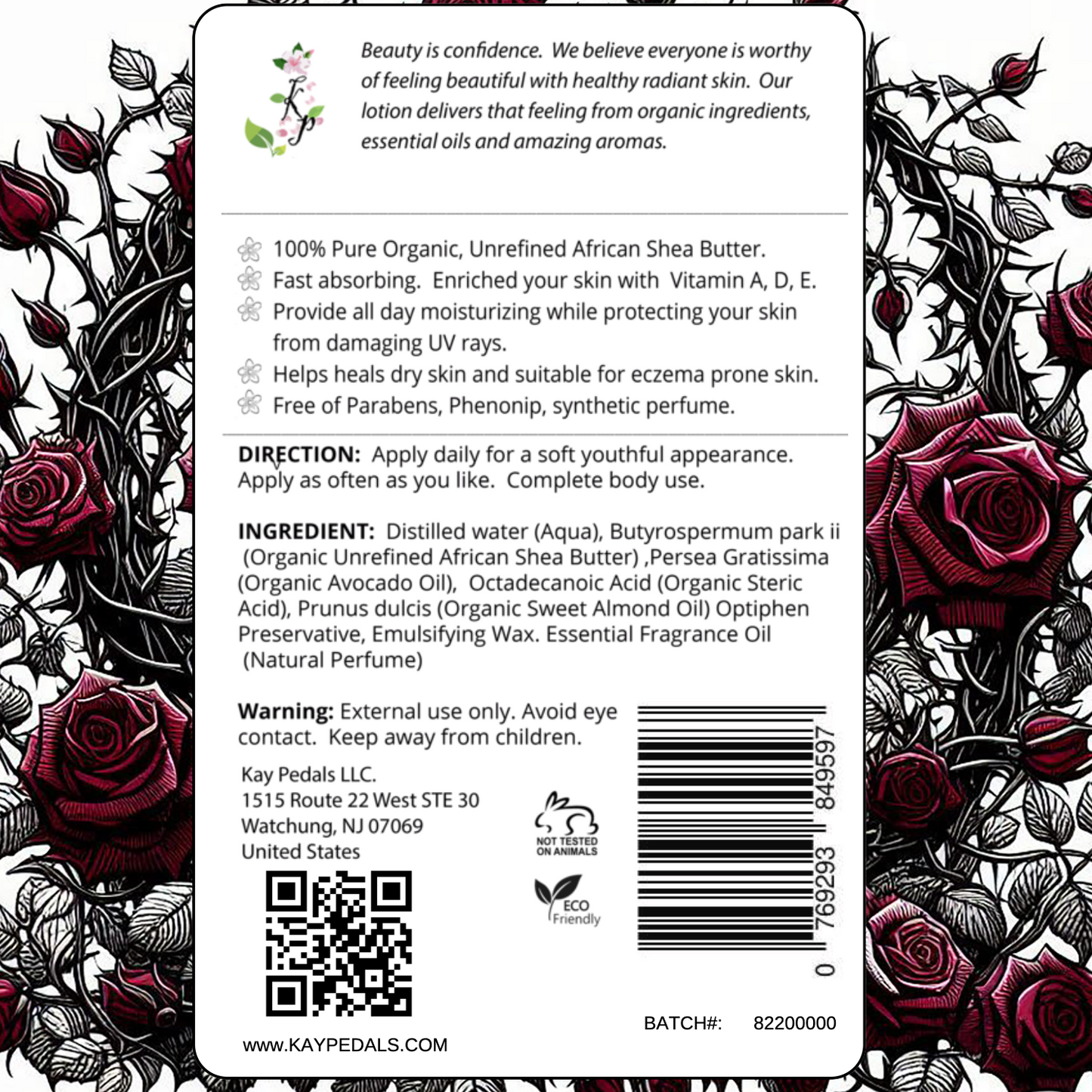 Black Rose Natural Body Lotion